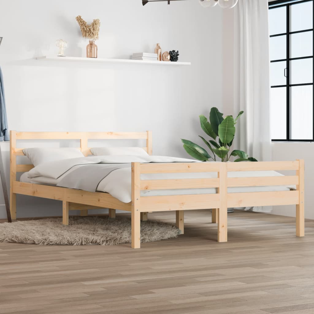 sengeramme 135x190 cm massivt træ