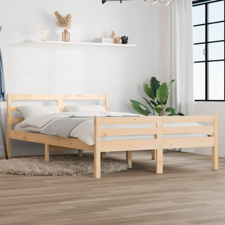 sengeramme 135x190 cm massivt træ