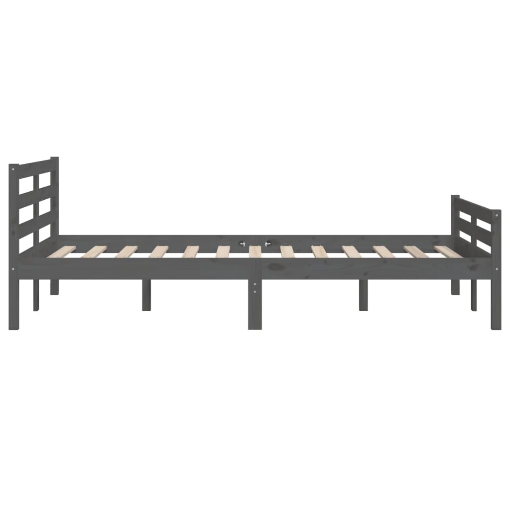 sengeramme 140x190 cm massivt træ grå