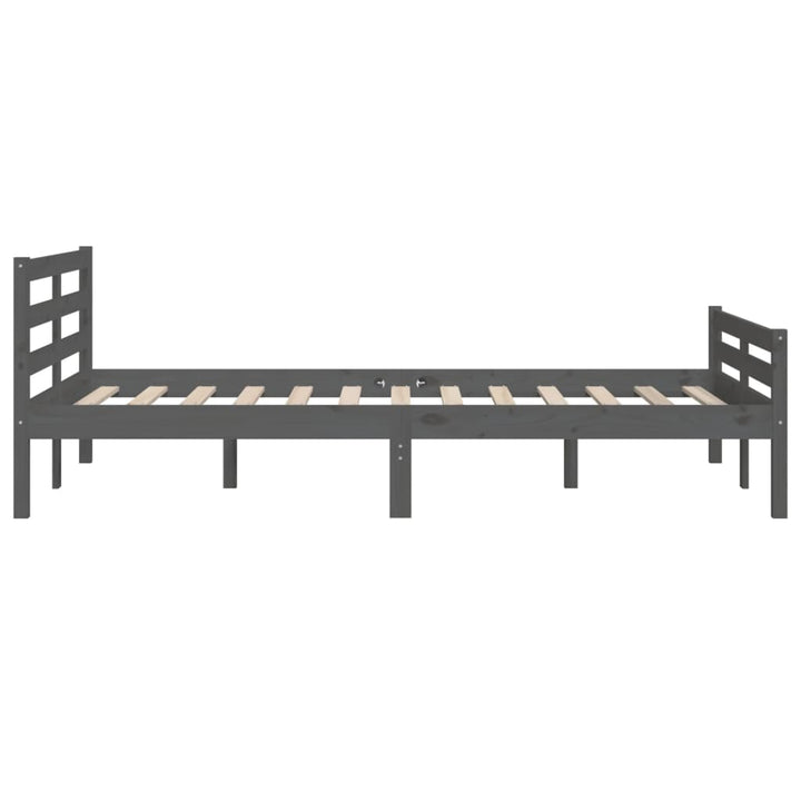 sengeramme 140x190 cm massivt træ grå