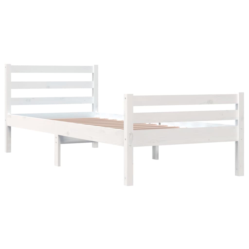 sengeramme 100x200 cm massivt træ hvid