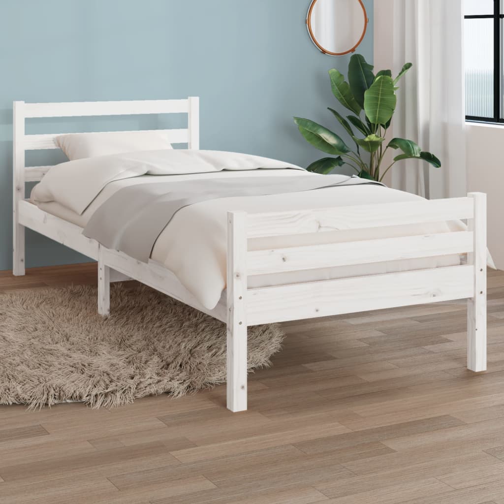 sengeramme 100x200 cm massivt træ hvid