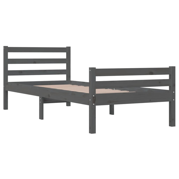 sengeramme 100x200 cm massivt træ grå
