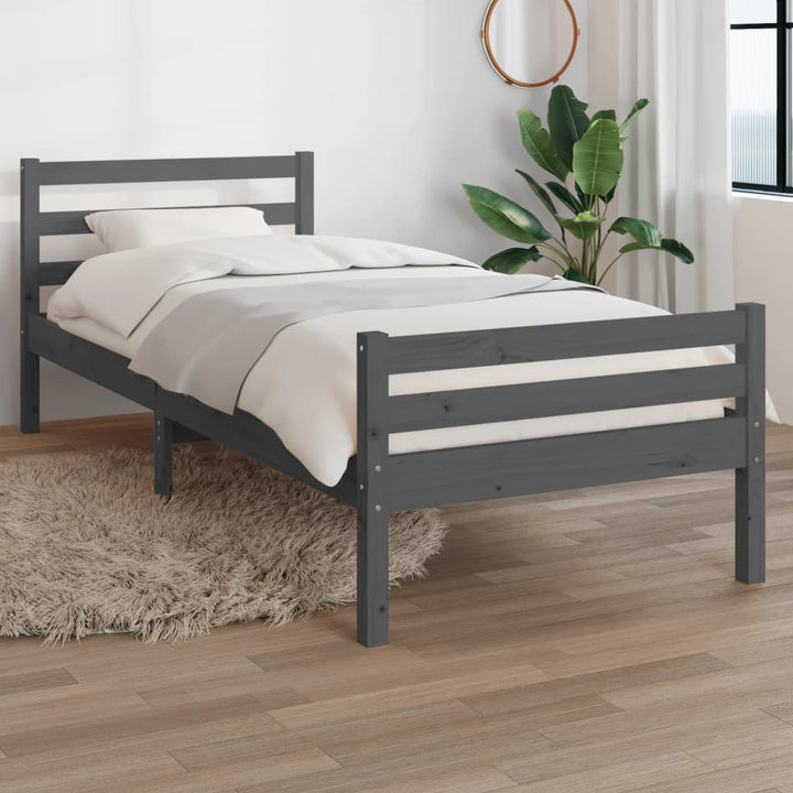 sengeramme 100x200 cm massivt træ grå