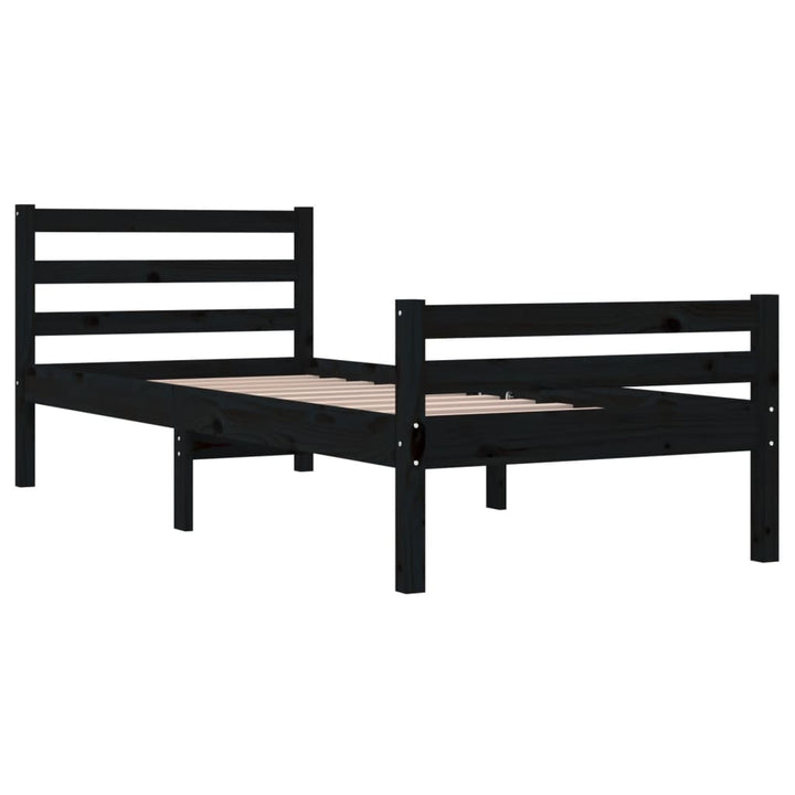 sengeramme 100x200 cm massivt træ sort