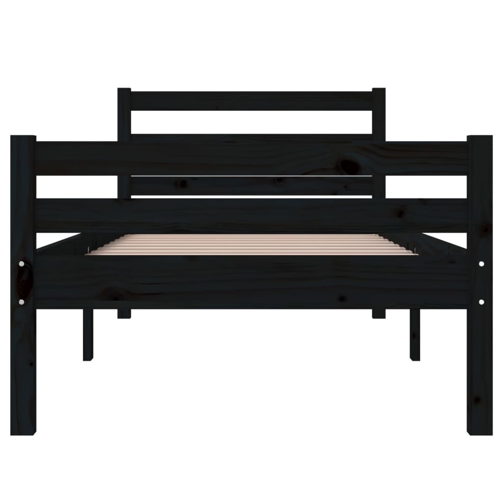 sengeramme 100x200 cm massivt træ sort