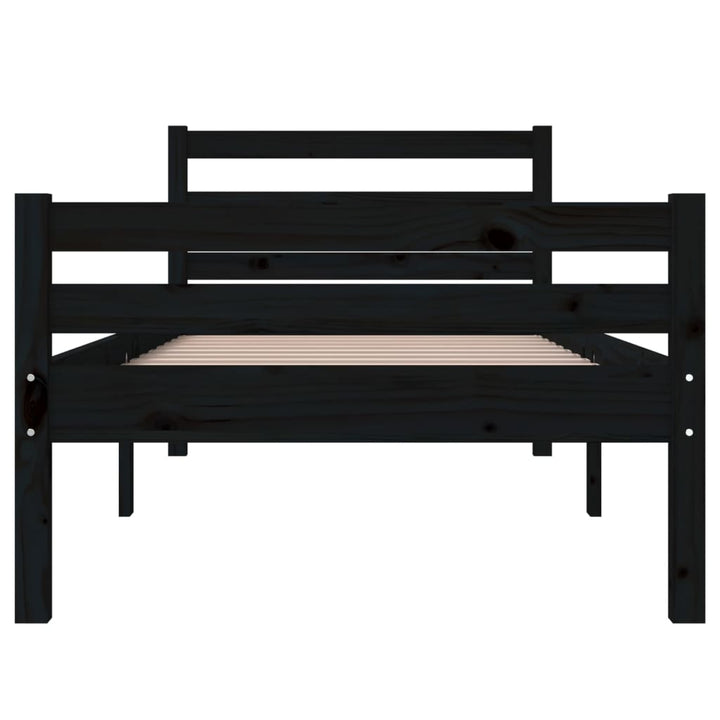sengeramme 100x200 cm massivt træ sort