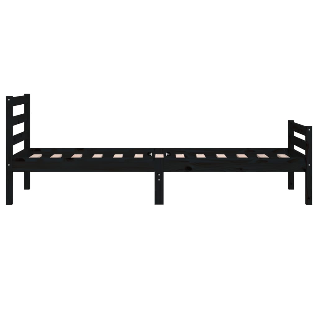 sengeramme 100x200 cm massivt træ sort