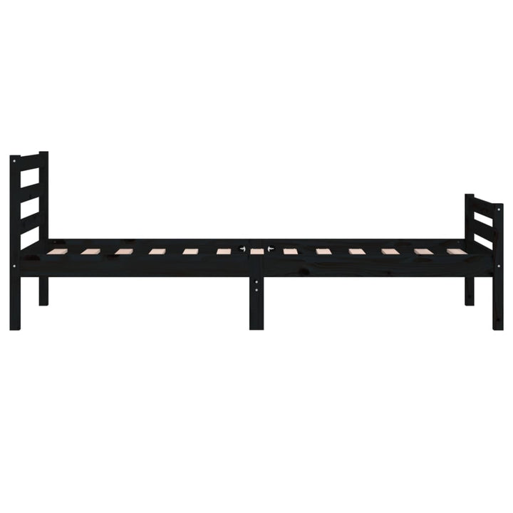 sengeramme 100x200 cm massivt træ sort