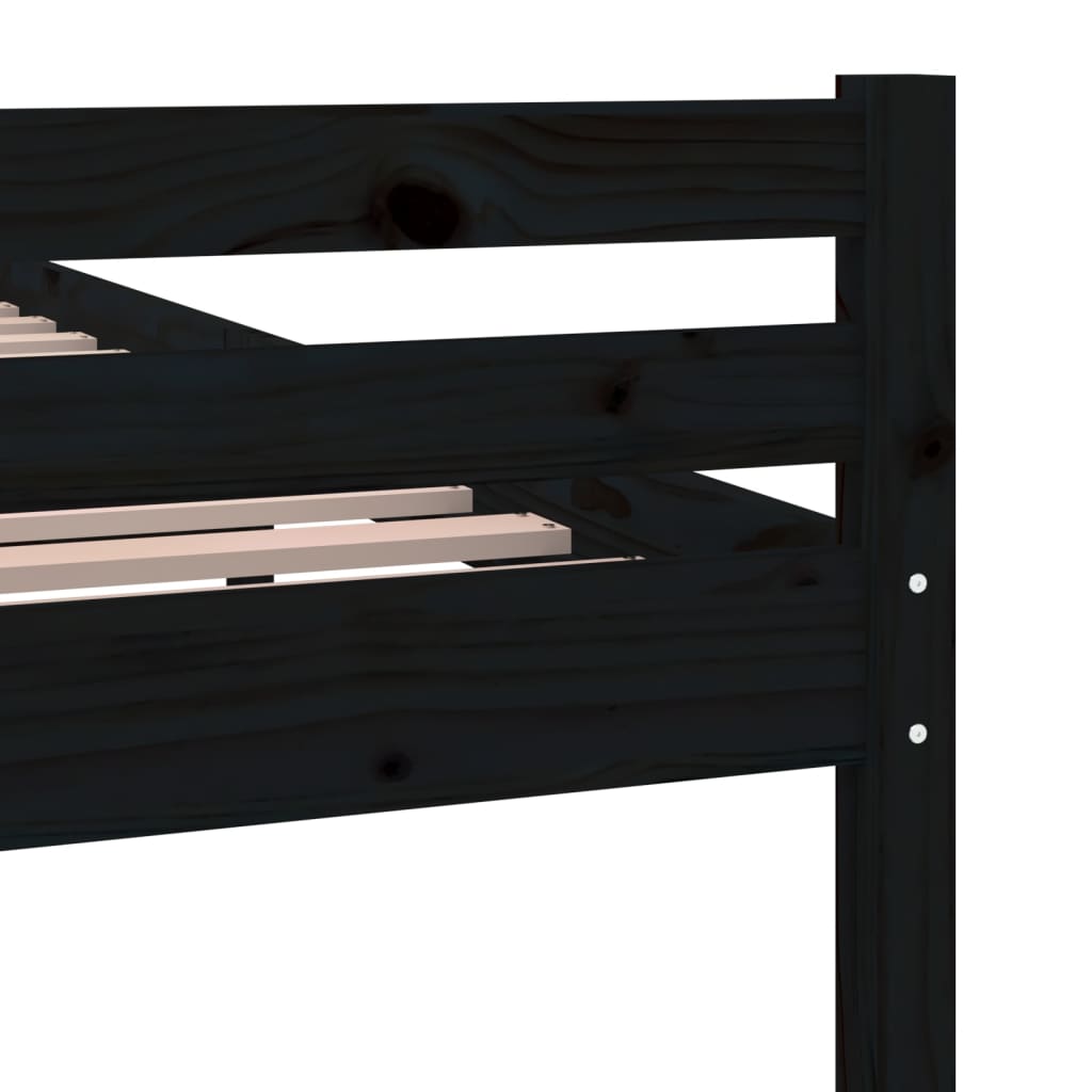 sengeramme 100x200 cm massivt træ sort