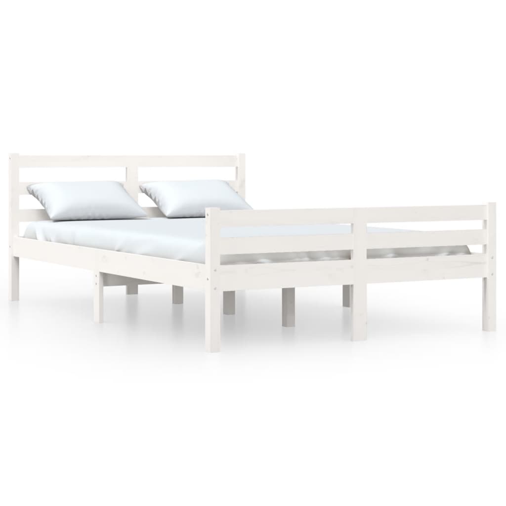 sengeramme 150x200 cm King Size massivt fyrretræ hvid