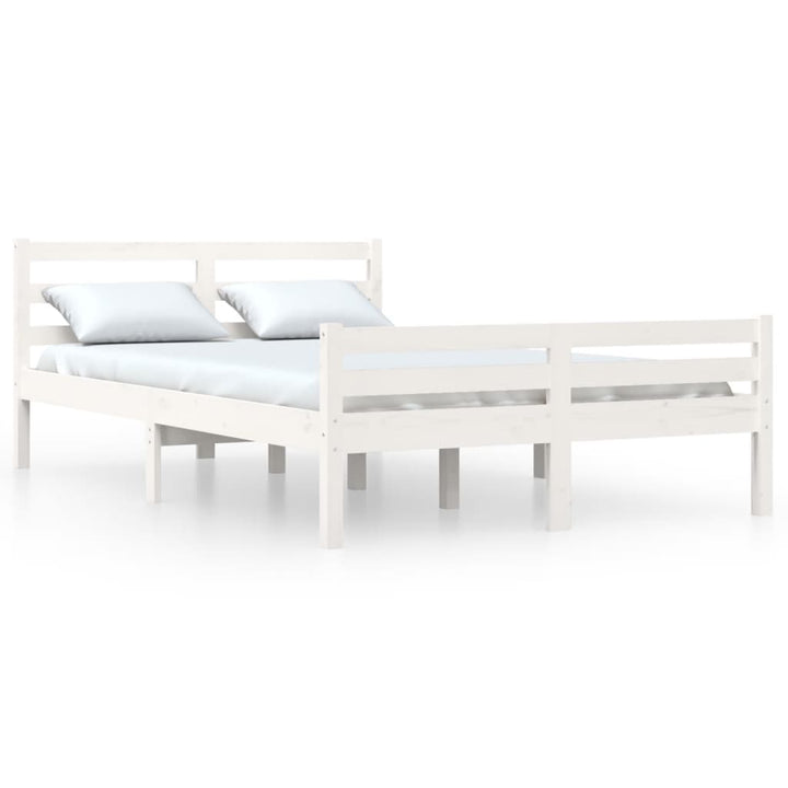 sengeramme 150x200 cm King Size massivt fyrretræ hvid