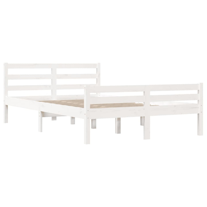 sengeramme 150x200 cm King Size massivt fyrretræ hvid