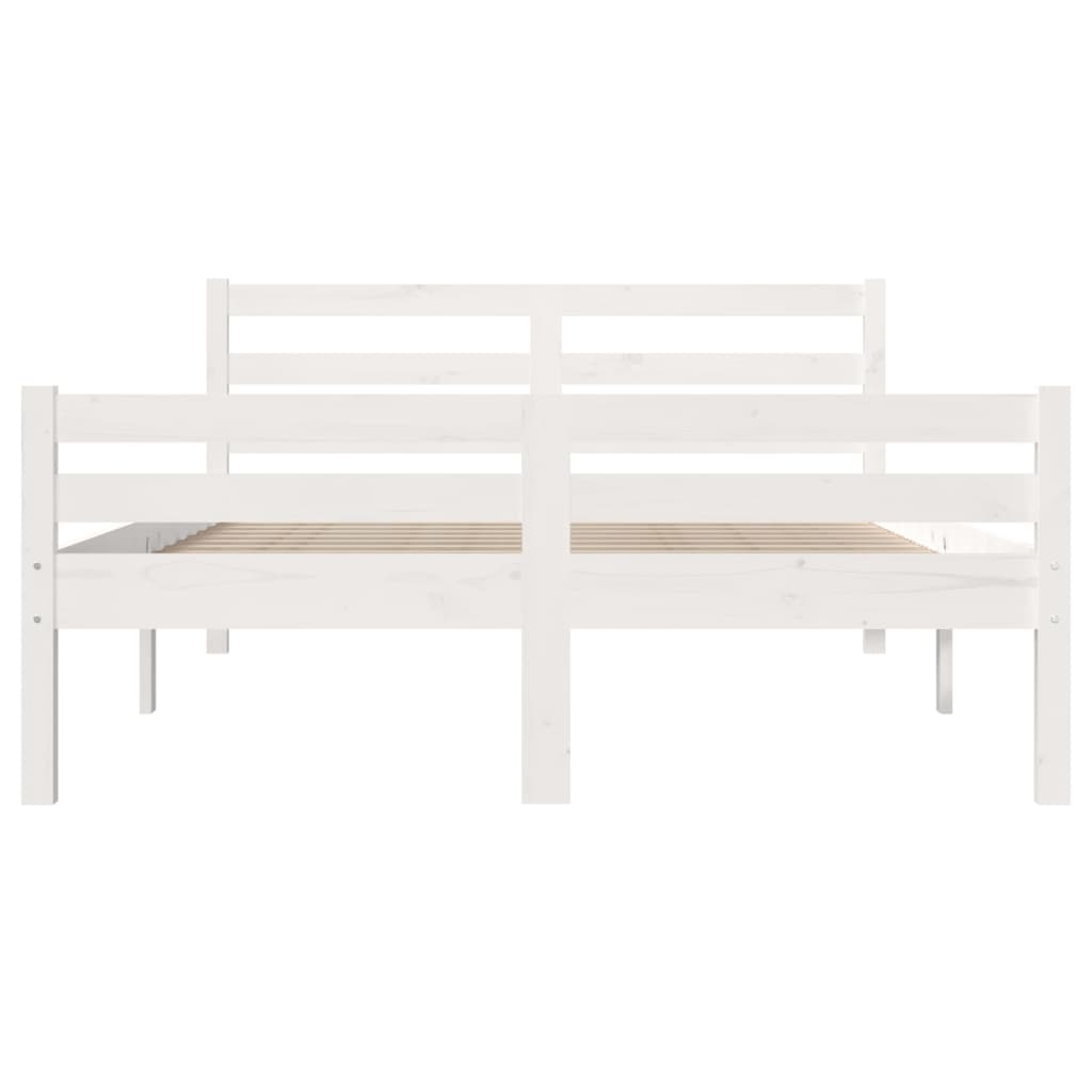 sengeramme 150x200 cm King Size massivt fyrretræ hvid