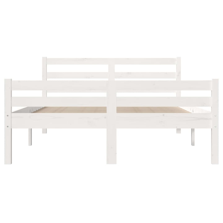 sengeramme 150x200 cm King Size massivt fyrretræ hvid