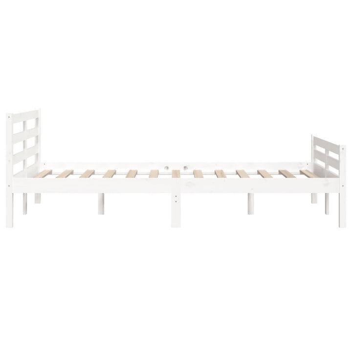 sengeramme 150x200 cm King Size massivt fyrretræ hvid