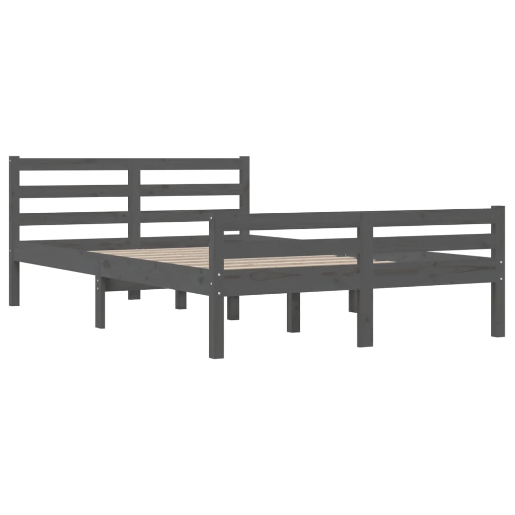 sengeramme 150x200 cm King Size massivt fyrretræ grå