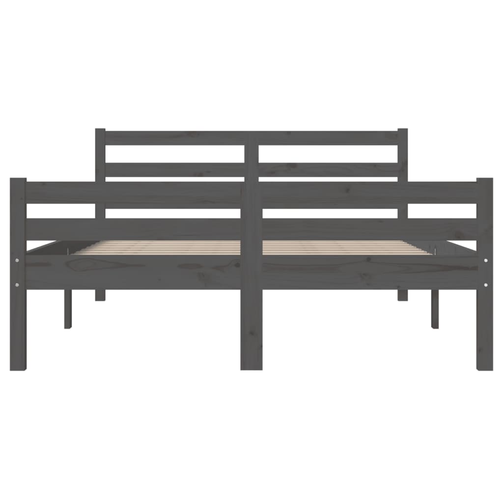 sengeramme 150x200 cm King Size massivt fyrretræ grå