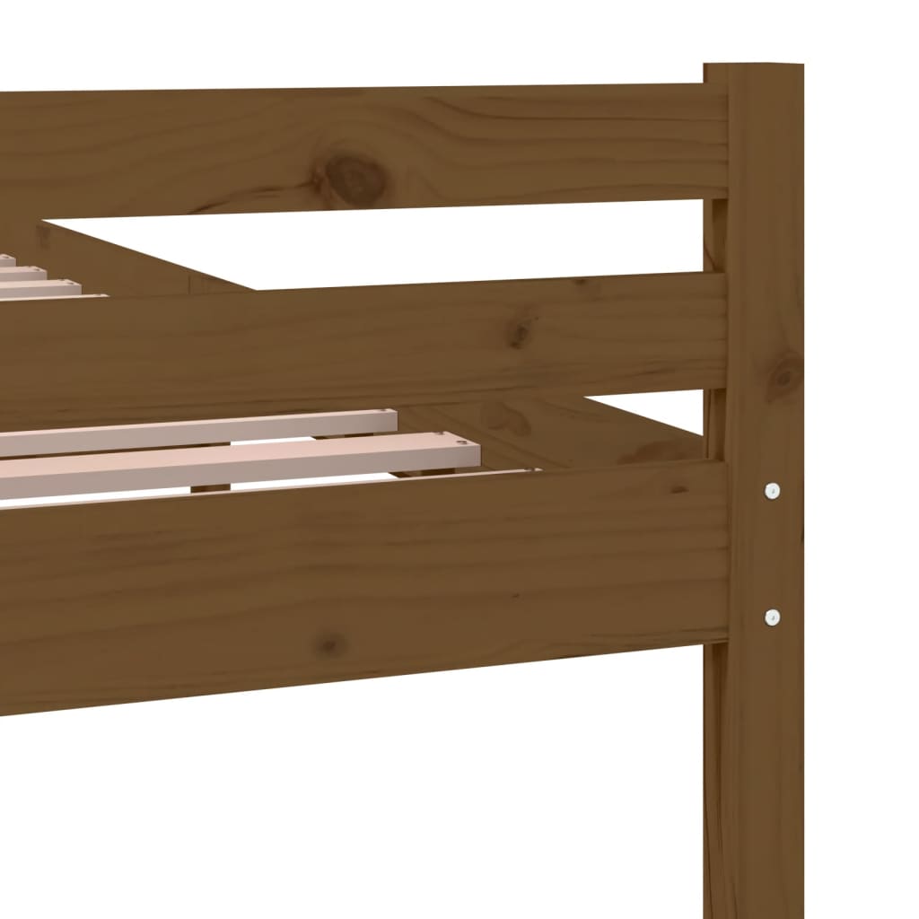 sengeramme 150x200 cm King Size massivt træ gyldenbrun