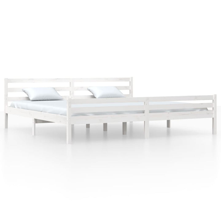 sengeramme 200x200 cm massivt træ hvid
