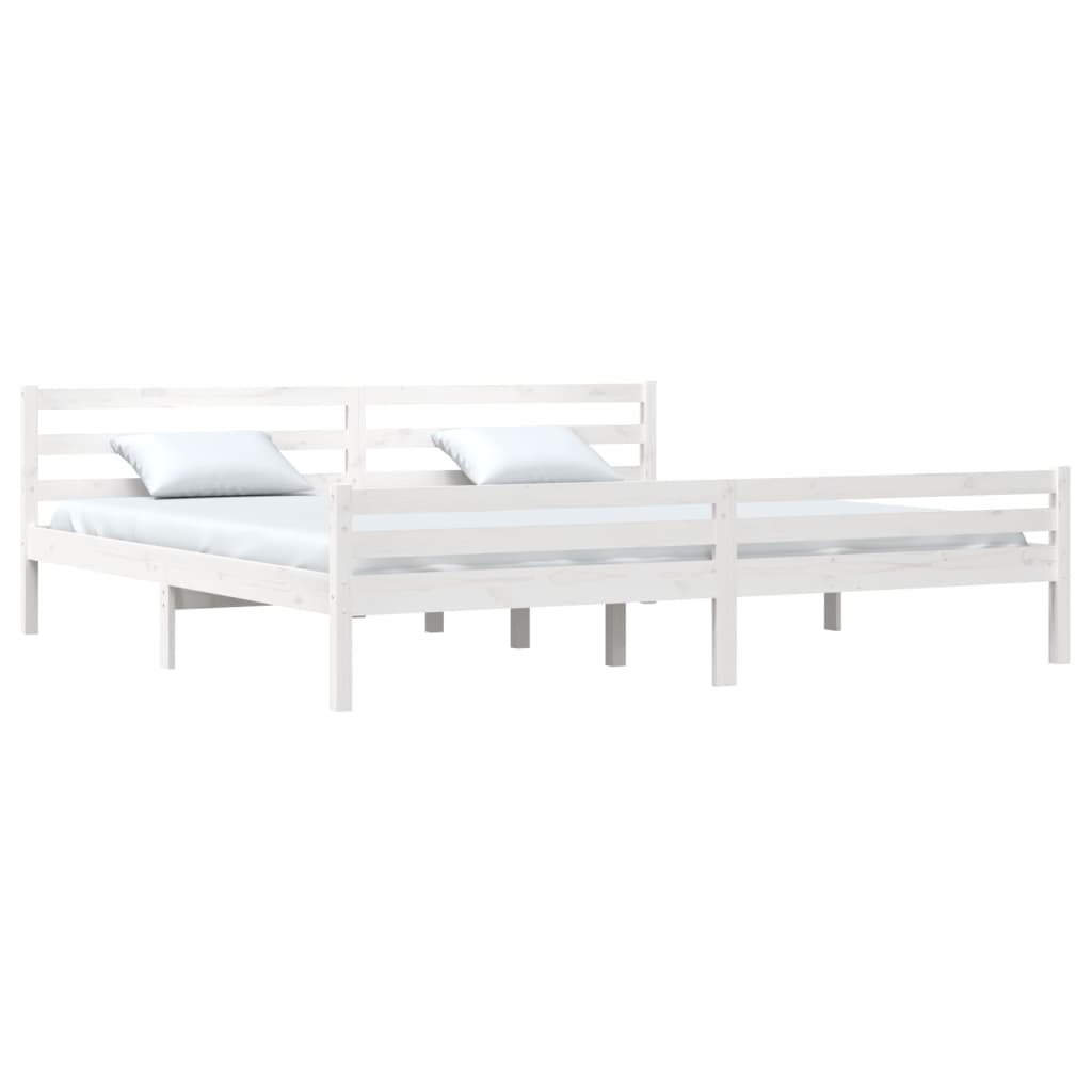 sengeramme 200x200 cm massivt træ hvid