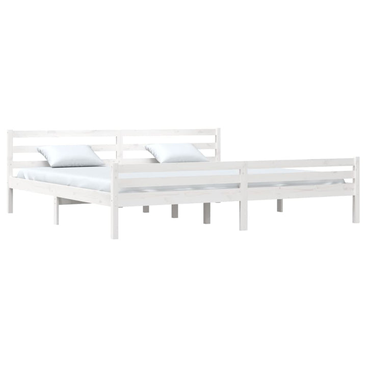 sengeramme 200x200 cm massivt træ hvid