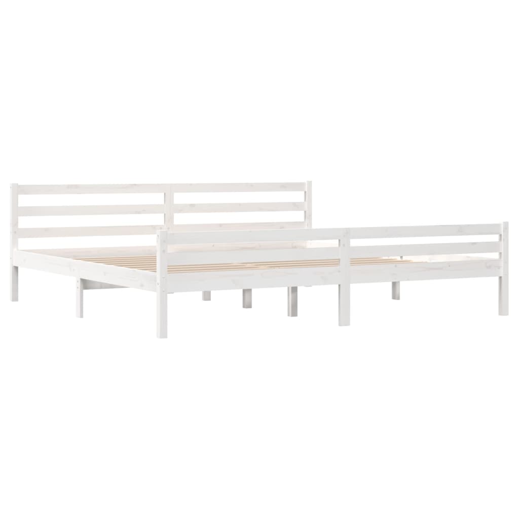 sengeramme 200x200 cm massivt træ hvid