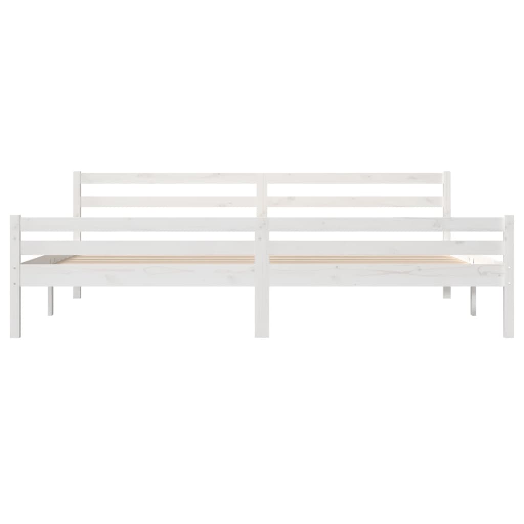 sengeramme 200x200 cm massivt træ hvid