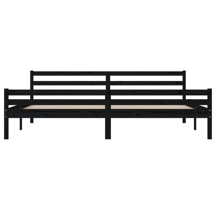 sengeramme 200x200 cm massivt træ sort