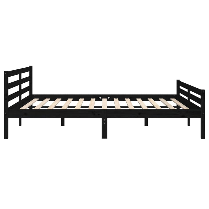 sengeramme 200x200 cm massivt træ sort