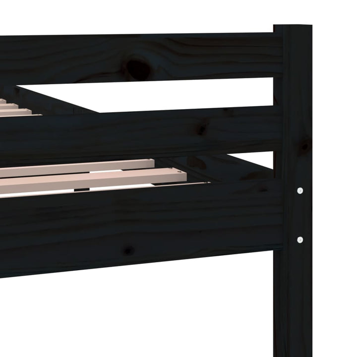 sengeramme 200x200 cm massivt træ sort