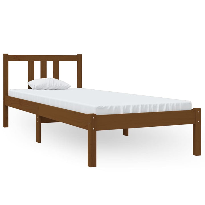 sengeramme 75x190 cm Small Single massivt træ gyldenbrun