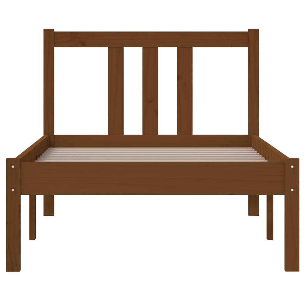 sengeramme 75x190 cm Small Single massivt træ gyldenbrun