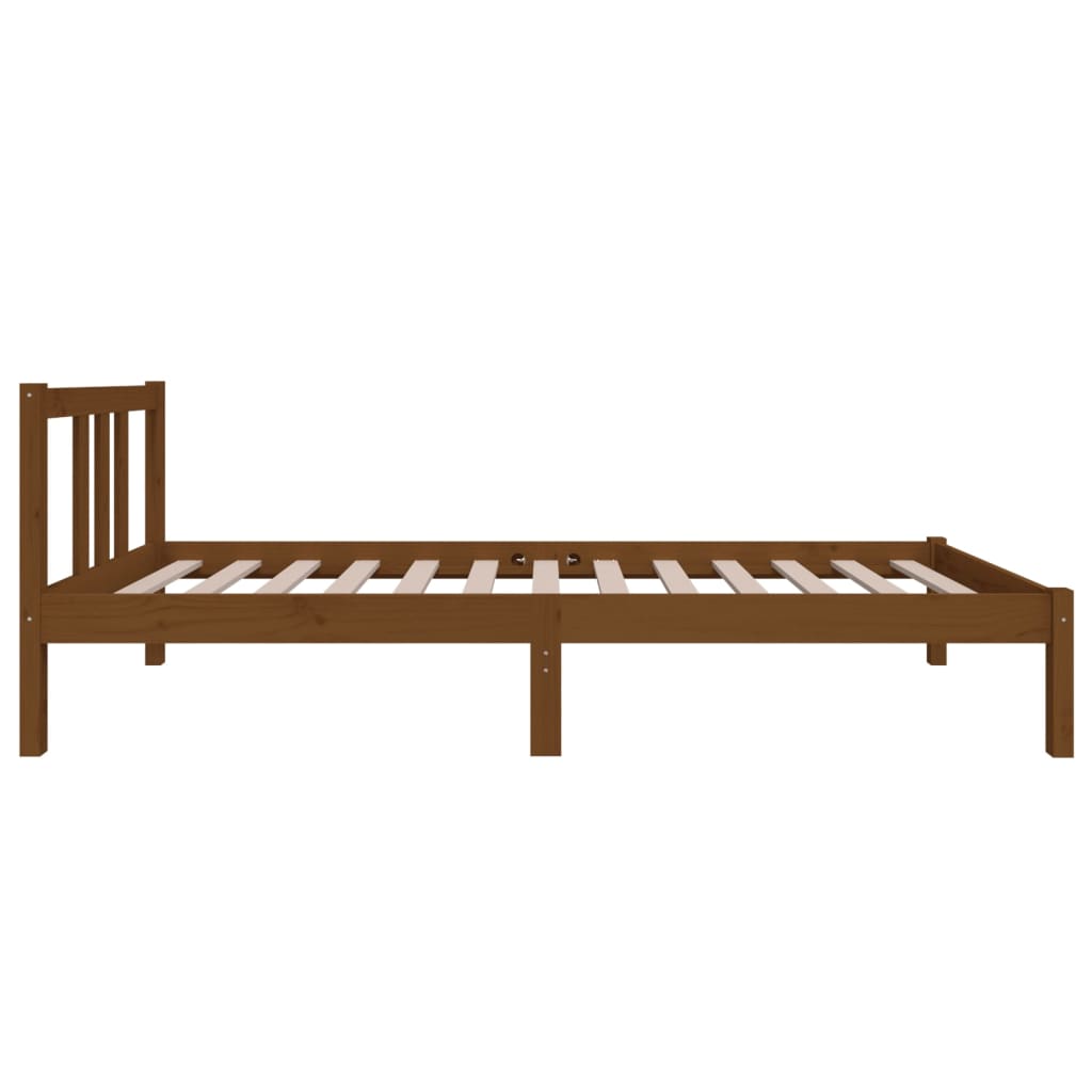sengeramme 75x190 cm Small Single massivt træ gyldenbrun