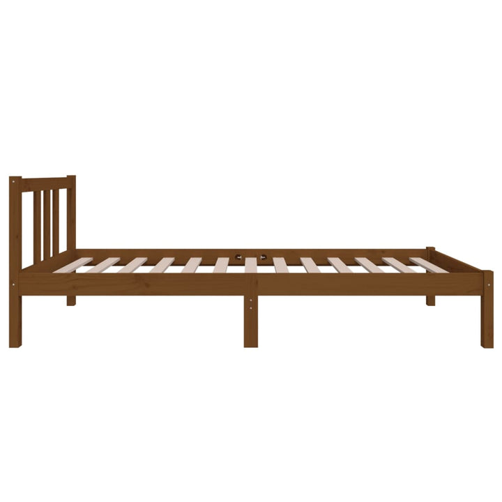 sengeramme 75x190 cm Small Single massivt træ gyldenbrun