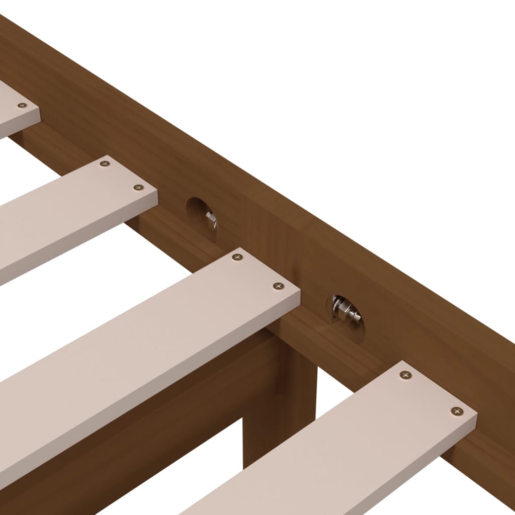 sengeramme 75x190 cm Small Single massivt træ gyldenbrun
