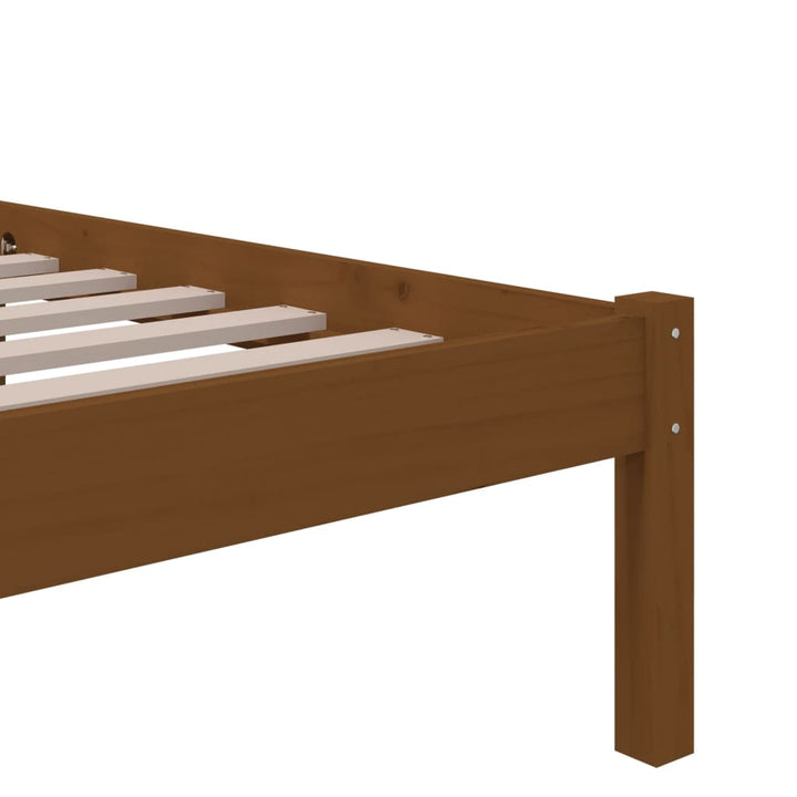 sengeramme 75x190 cm Small Single massivt træ gyldenbrun