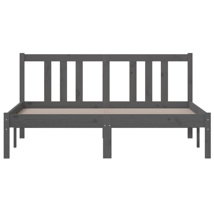 sengeramme 135x190 cm Double massivt fyrretræ grå