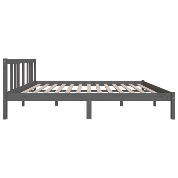 sengeramme 135x190 cm Double massivt fyrretræ grå
