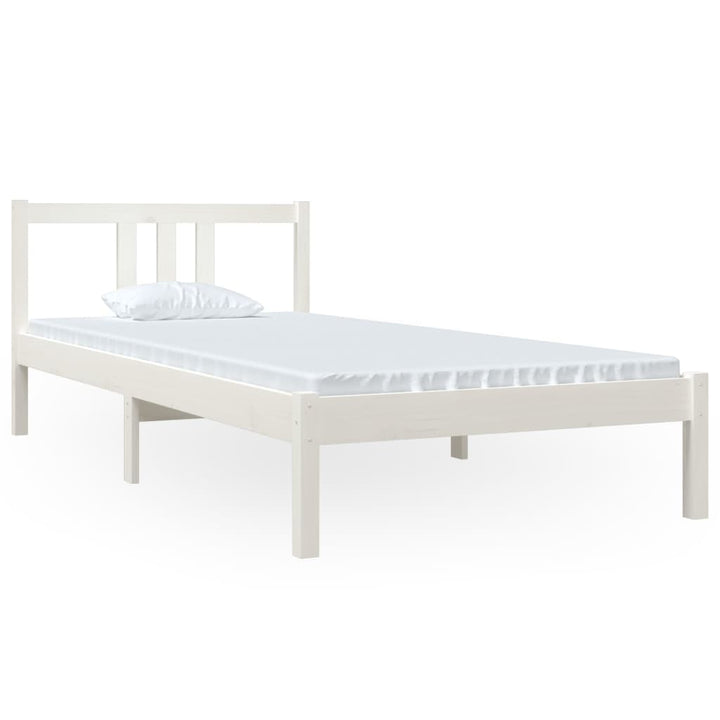 sengeramme 90x200 cm massivt fyrretræ hvid