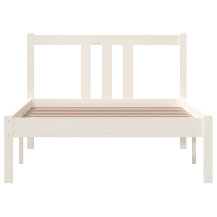 sengeramme 90x200 cm massivt fyrretræ hvid