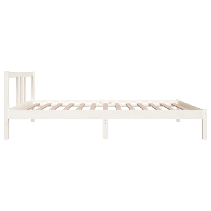 sengeramme 90x200 cm massivt fyrretræ hvid