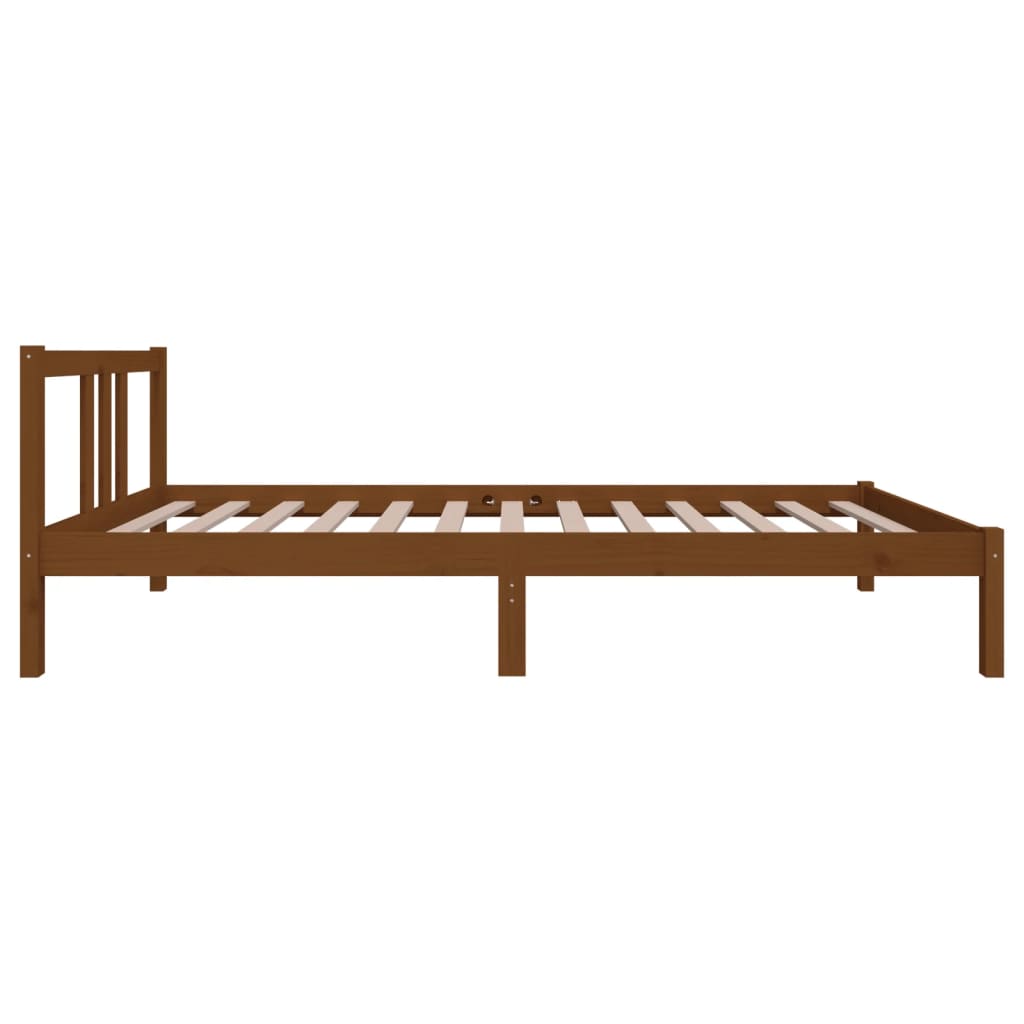 sengeramme 90x200 cm massivt fyrretræ gyldenbrun