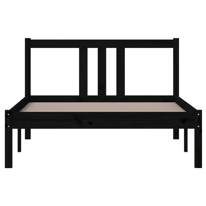 sengeramme 100x200 cm massivt træ sort