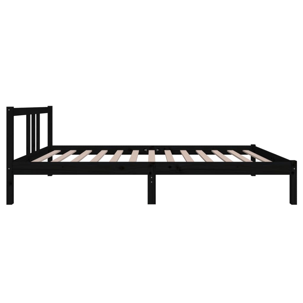 sengeramme 100x200 cm massivt træ sort