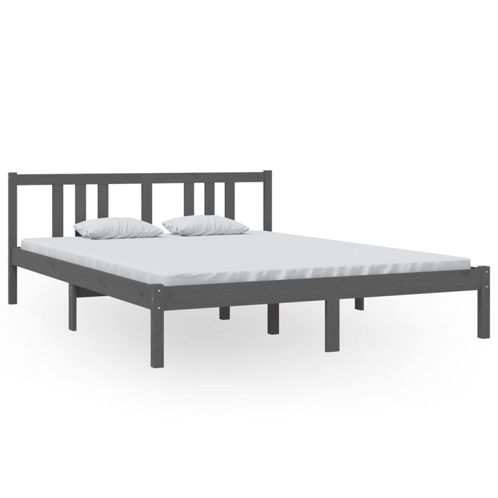 sengeramme 150x200 cm King Size massivt fyrretræ grå