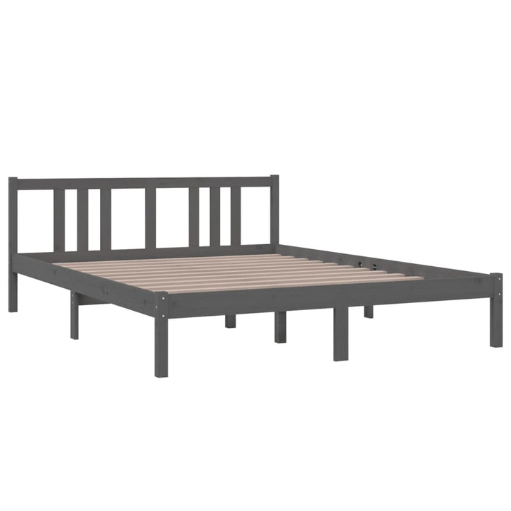 sengeramme 150x200 cm King Size massivt fyrretræ grå