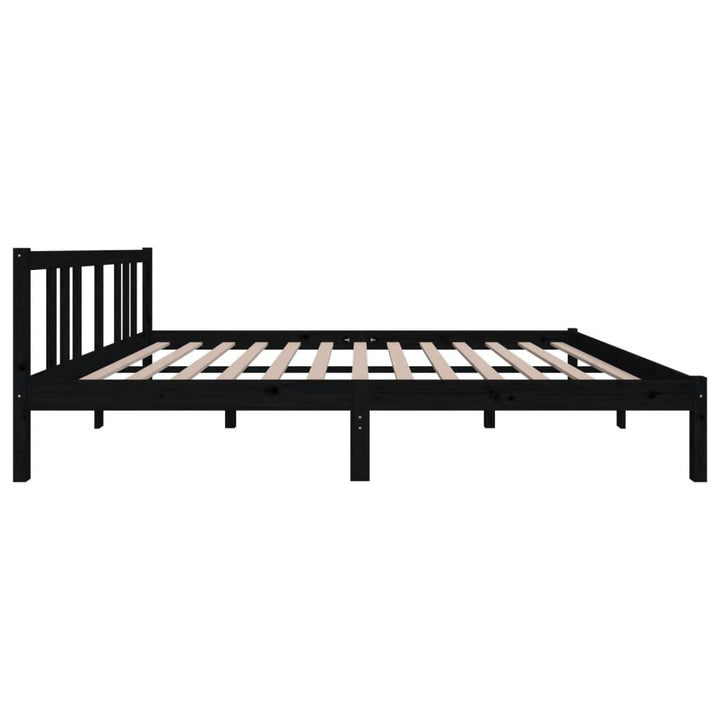 sengeramme 150x200 cm King Size massivt træ sort
