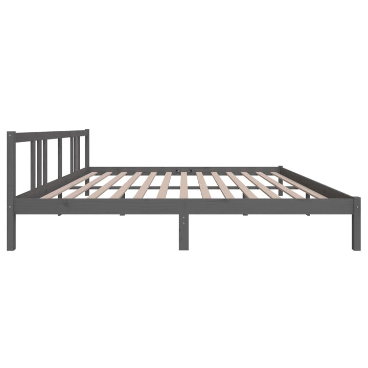 sengeramme 200x200 cm massivt træ grå