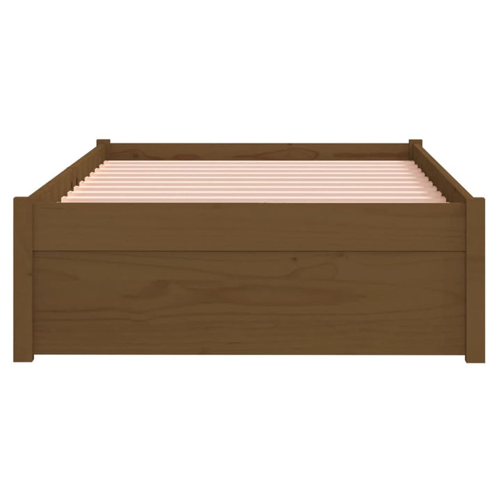 sengeramme 75x190 cm Small Single massivt træ gyldenbrun